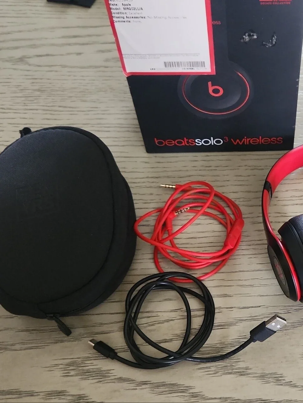 Beats by Dre Solo3 Wireless On-Ear Headphones - Red and Black